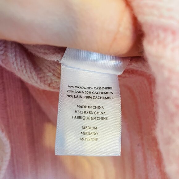 Rails Joelle Ribbed Sweater Wool Cashmere Blend Cropped Boxy Pink Size Medium - Picture 9 of 15